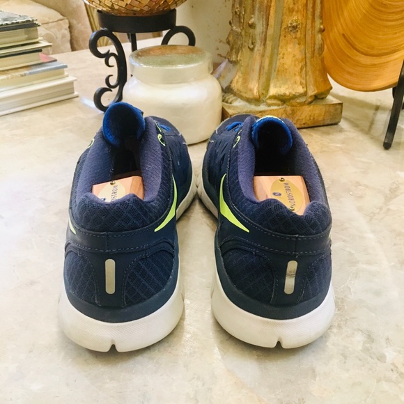 Blue Neon Green MENS Sz 9 Nike Flex 2013 Shoes Athletic Running - Picture 6 of 10